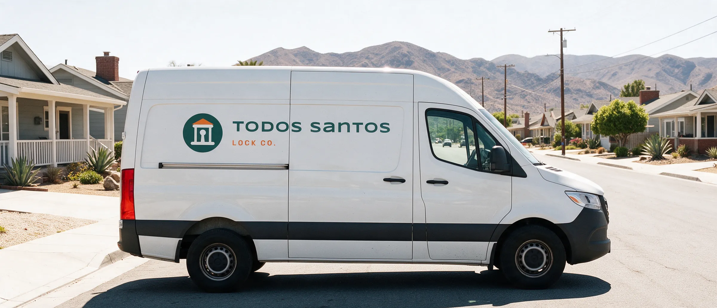 Todos Santos Lock Co. service van at dusk